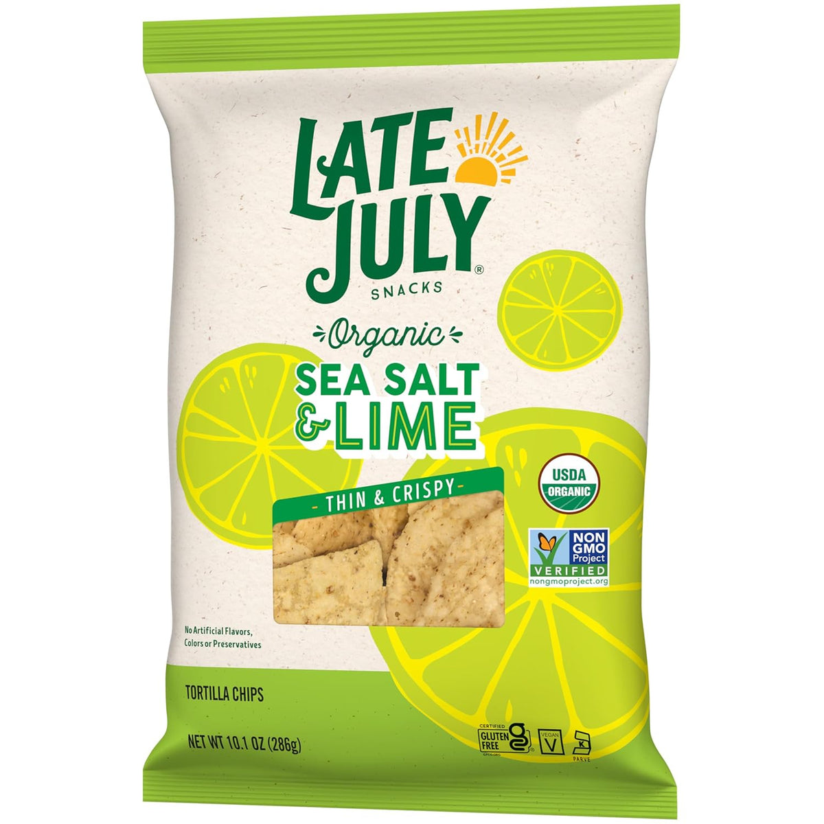 Late July Sea Salt & Lime Organic Tortilla Chips, 10.1 Oz Bag