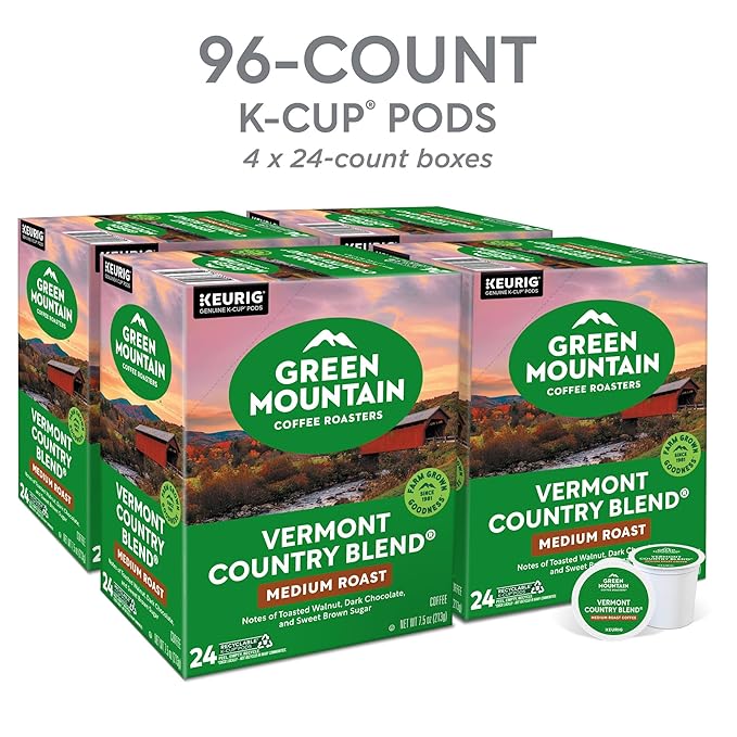 Green Mountain Coffee Roasters Vermont Country Blend Keurig Single-Serve K-Cup Pods, Medium Roast, 96 Count