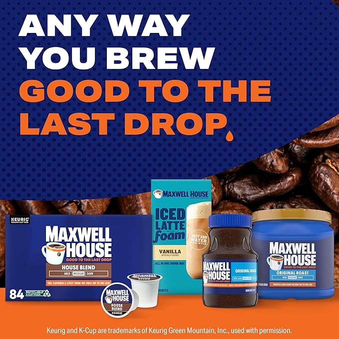Maxwell House House Blend Medium Roast K-Cup Coffee Pods, 84 ct Box