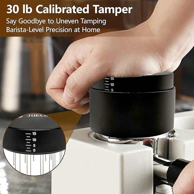 3-in-1 Coffee Distributor and Tamper with WDT Tool – Espresso Distribution Tool Set, Professional Espresso Accessories Kit, Fits 53mm Portafilters (53mm)