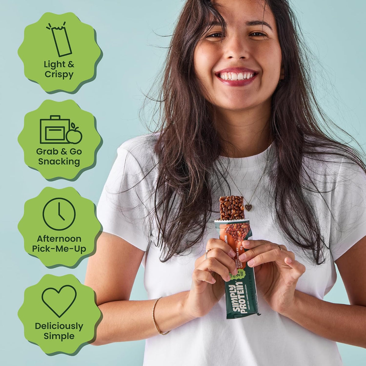 Simply Protein - Crispy Vegan Protein Bars Variety Pack, 3 Flavors - Plant Based, Protein Snacks - 13g Protein, 2g Sugar, 7g Fiber - Gluten Free, Non GMO, Kosher - 12 Bars