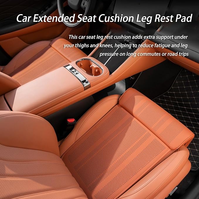 Car Seat Extender Cushion for Honda Pilot 2002-2020 2021 2022 2023 2024 2025 2026, Leather Leg Extender Cushion for Car Seats Office Chairs, Car Seat Extender Pad Leg Support,A Black