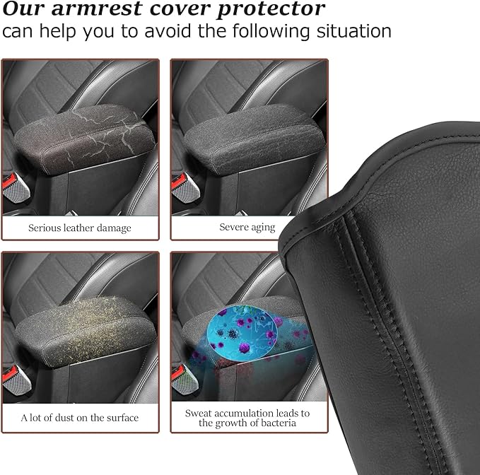 SKTU for 2015-2022 Jeep Renegade Center Console Cover Auto Central Console Armrest Pad 2022 Renegade Seat Box Cover 2022 Jeep Renegade Automotive Center Console Soft Cushion (Black Line)