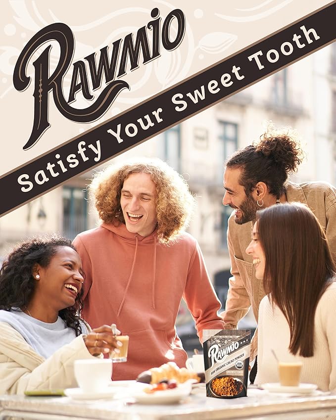 Rawmio Raw Organic Cacao Powder - Nutrient-Dense with Dietary Fiber, Iron, & Calcium - Rich & Creamy Raw Cacao for Drinking or Baking - Organic Cocoa Powder Alternative - 16 oz, Pack of 3