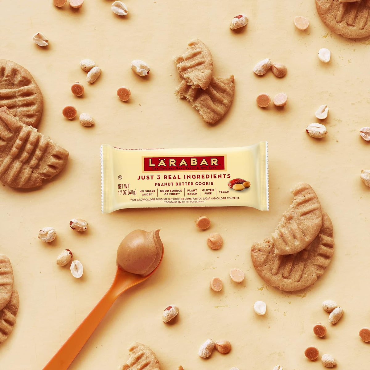 Larabar Peanut Butter Cookie, Fruit and Nut Bars, Gluten Free and Vegan, 16 Ct, 27.2 oz