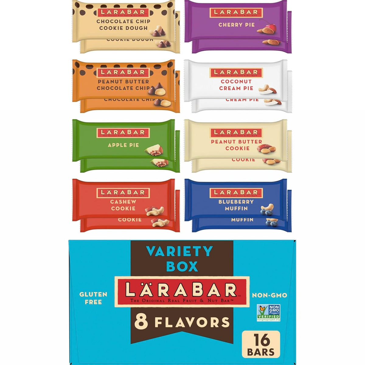 Larabar Fruit and Nut Bars Variety Pack, Gluten Free and Vegan, 26.4 oz, 16 Ct