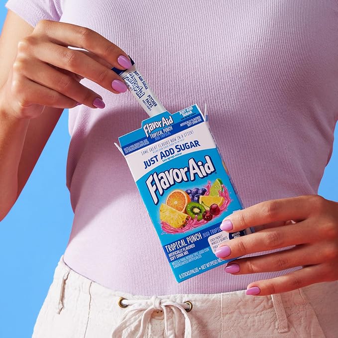 Flavor Aid Tropical Punch Unsweetened Drink Mix Pitcher Packets, 2 Quart (6 Sticks), 72 Count
