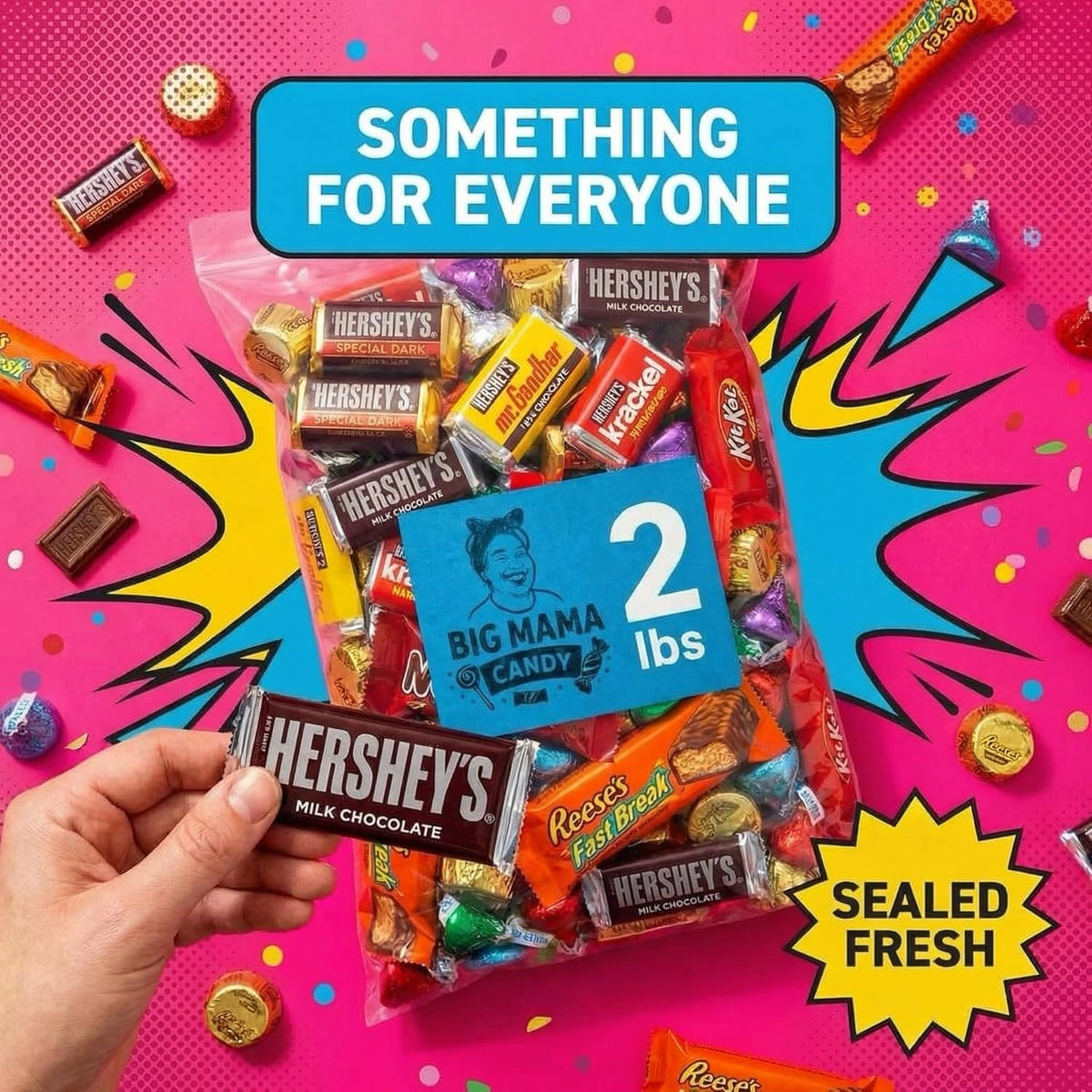 Chocolate Candy Variety Pack 2 LB – Individually Wrapped Assorted Mini Bars | Bulk Candy Parties, Office & Gift Bags, Father's Day - Ice Pack Included