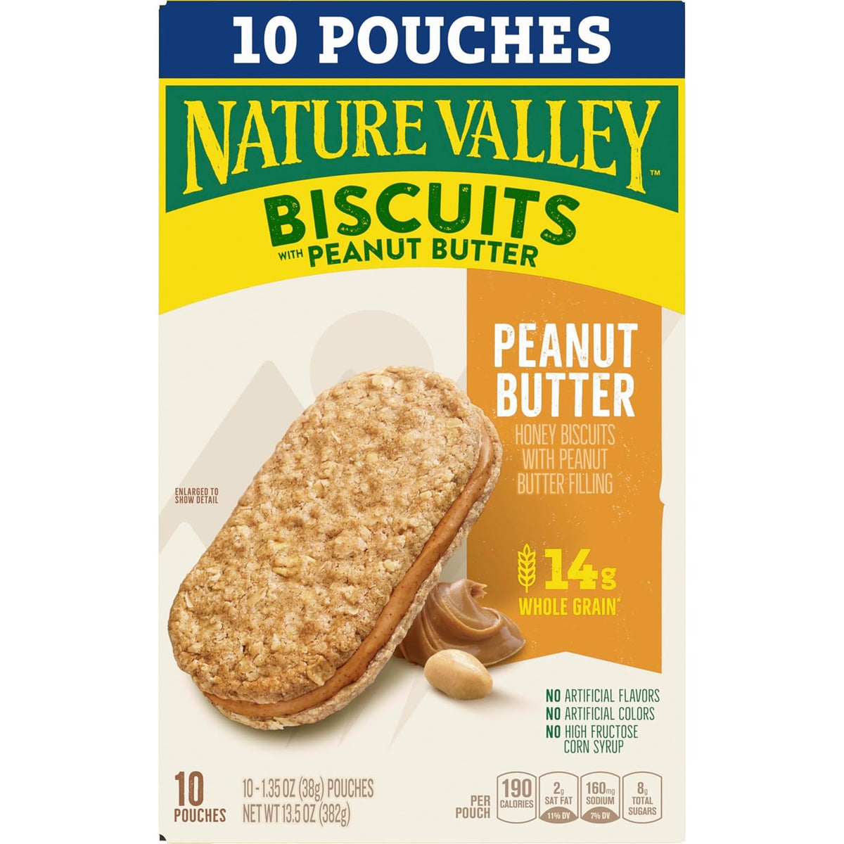 Nature Valley biscuit sandwiches peanut butter snack bars 10 bars 13.5 oz