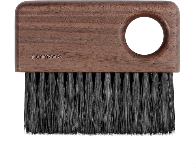Normcore Barista Cleaning Brush, American Walnut Handle, Barista Bench Cleaning Brush for Espresso Machine, Grinder, Countertop, Compact Coffee Cleaning Tool for Home or Cafe Baristas