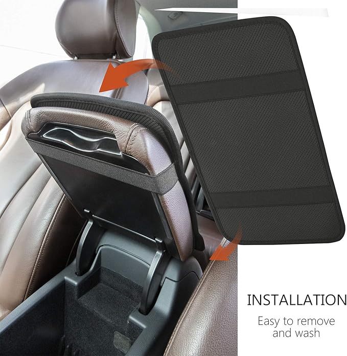 JEOCODY Purple Rose Auto Center Console Cushion Pad Universal Fit Most Vehicle/SUV/Truck, Waterproof Neoprene Armrest Seat Box Cover Protector Car Accessories