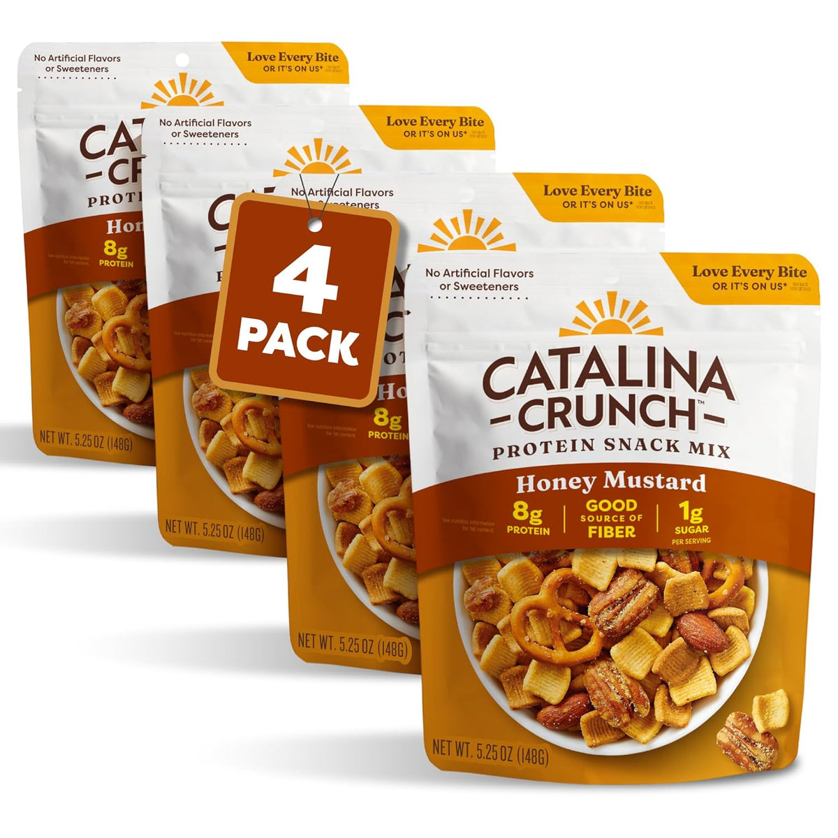 Catalina Crunch Protein Snack Mix - 10g Protein, 1g Sugar per Serving - Good Source of Fiber, Gluten Free - Honey Mustard, 5.25 Ounce Bag (Pack of 1) - Packaging May Vary