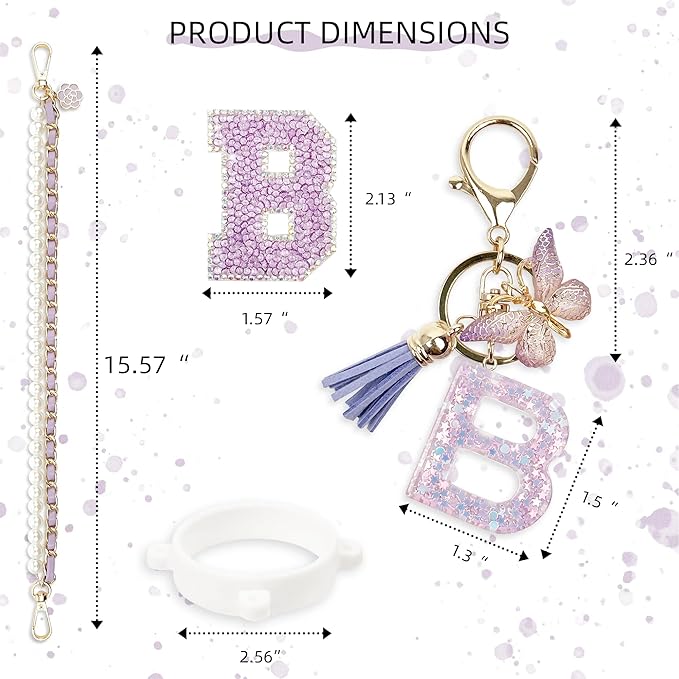 Letter Handle Strap Accessories with Cute Initial Charm Compatible with Owala Water Bottle 24oz 32oz 40oz Owala Kids
