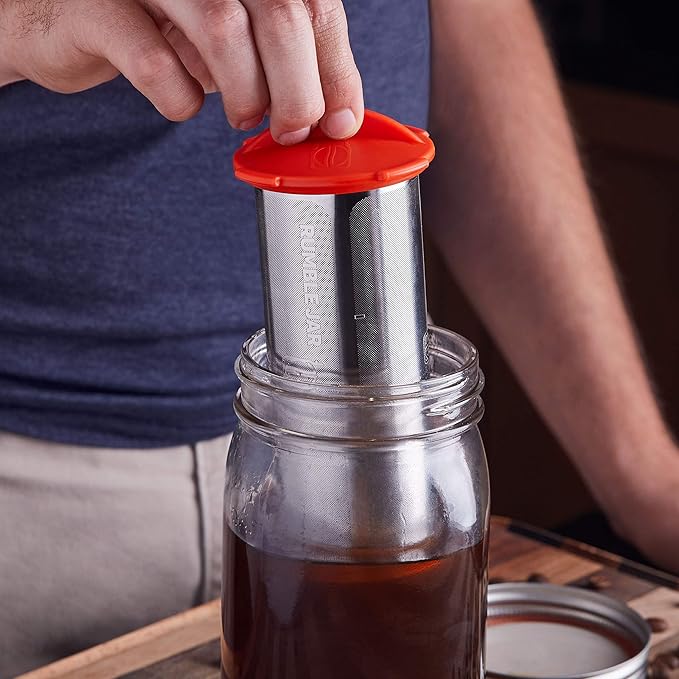 Rumble Jar - Next-Gen Cold Brew Coffee Maker for Mason Jars - 200 Micron Filter Is Ideal for Coarse Grounds & Stronger Coffee - Standalone Filter (no Mason Jar included)
