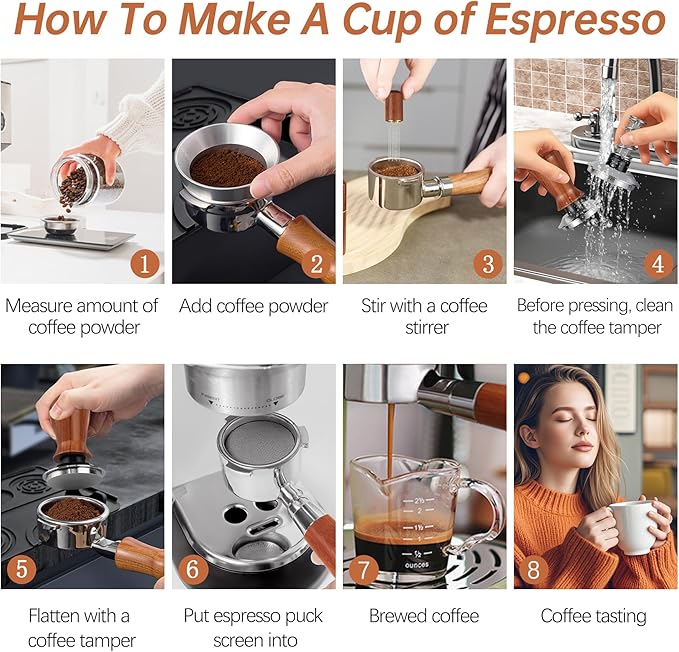 58mm Espresso Accessories Kit Spring Loaded Calibrated Espresso Tamper Espresso Tamping Mat Wdt Tool Dosing Funnel Set Coffee Tamper Espresso Machine Accessories for 58 mm Portafilter Barista Tool