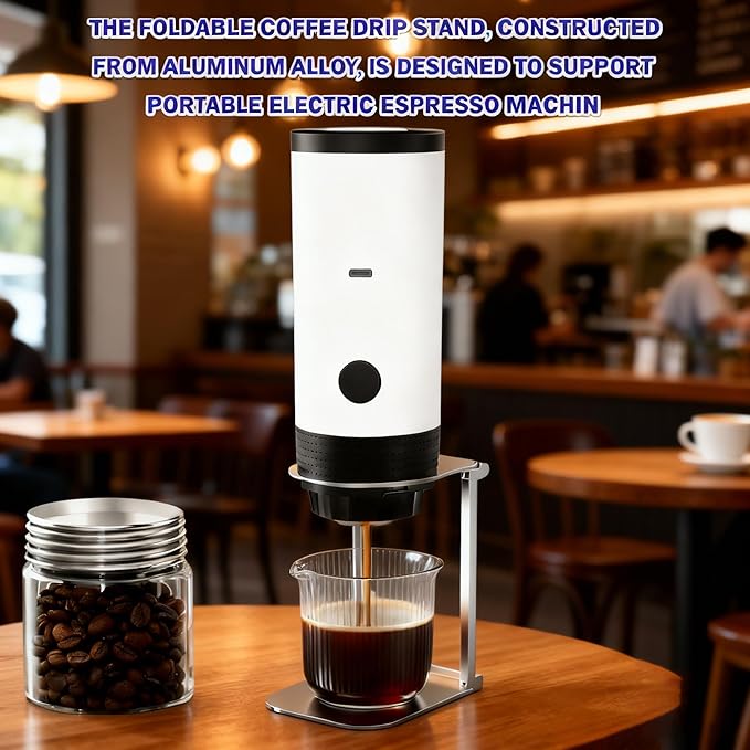 Foldable Aluminum Pour Over Coffee Stand ，Espresso Machine Holder, Portable Dripper Stand with Base for Home, Office, Camping Travel