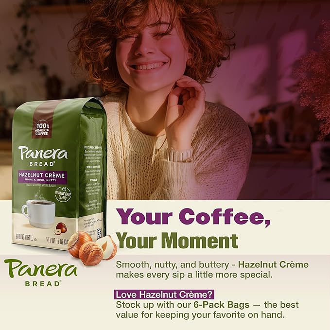 Panera Hazelnut Crème, Ground Coffee, Flavored Coffee, Bagged 12oz