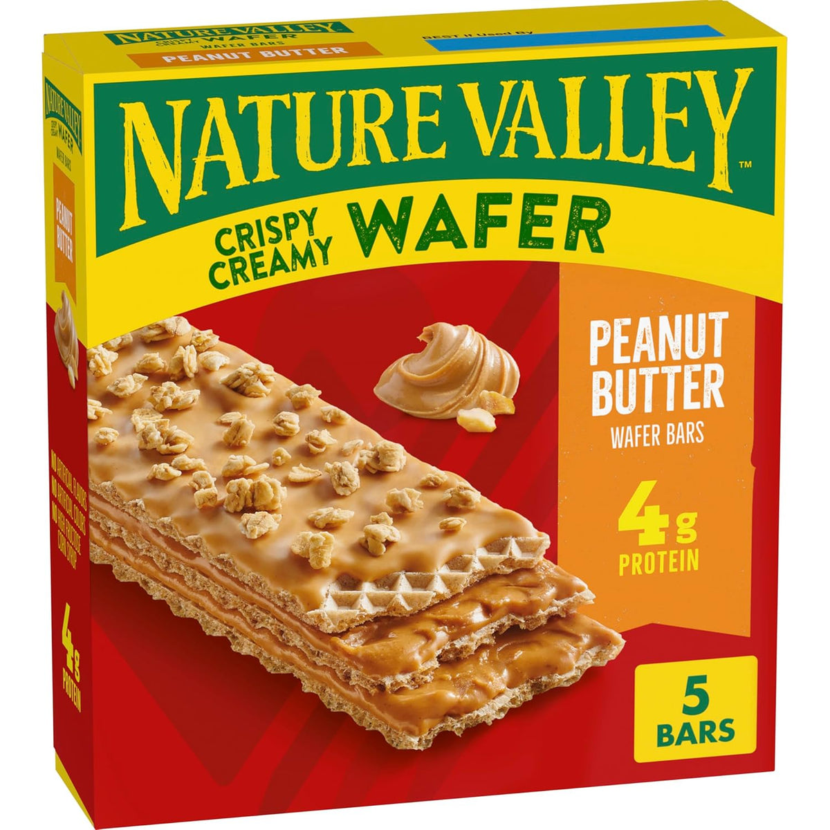 Nature Valley Crispy Creamy Wafer Bars, Blueberry, Whole Grain, 5 Bars, 6.5 oz