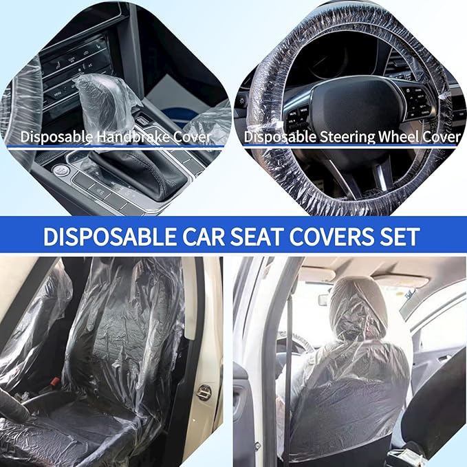 100 PCS Universal Car Disposable Handbrake Cover,100 PCS One-time Use Car Handbrake Protector for Auto Truck Bus,Auto Handbrake Protection,Convenient Handbrake Sleeve,Easy Install Car Handbrake Shield