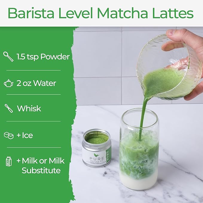 Pure Matcha Co | Premium Ceremonial Grade Matcha Green Tea Powder | Authentic Japanese Origin | Sugar Free | 30g, 1.06oz