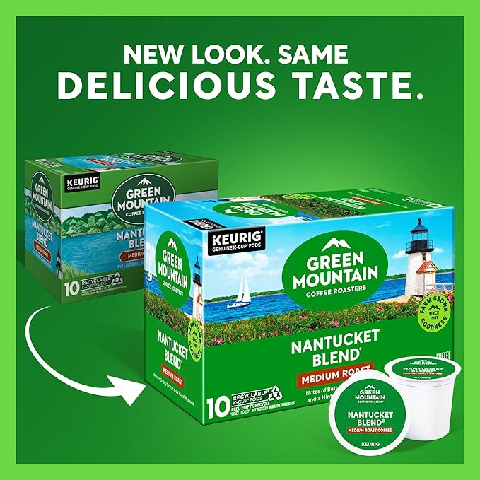 Green Mountain Coffee Roasters Nantucket Blend, Keurig Single Serve K-Cup Pods, Medium Roast Coffee, 60 Count, (6 Packs of 10)