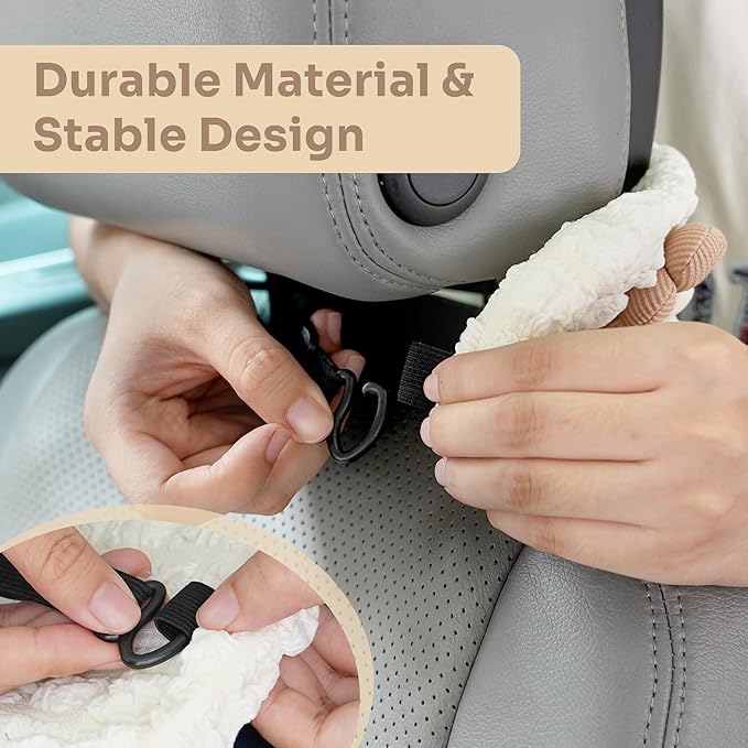 Lace Car Tissue Holder, Cute Flower Napkin Dispenser for Visor & Backseat, Hanging Soft Paper Storage Bag, Aesthetic Car Interior Accessories for Women (Cream White)