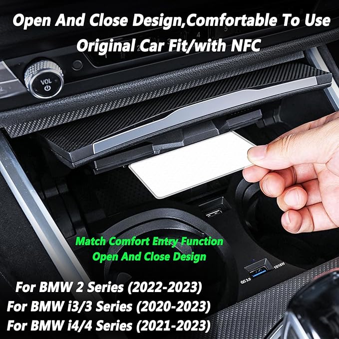 Wireless Car Charger for BMW 2 Series/3 Series/4 Series/i3/i4, 15W Fast Wireless Phone Charging Pad Support Original Car with NFC Center Console Wireless Charger