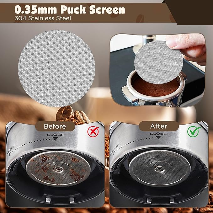 8 PCS Espresso Accessories Kit,51mm Espresso Tamper Tools,WDT Tool Espresso,Espresso Tamping Station, Distributor, Stirrer, Dosing Funnel,Puck Screen, Brush and Latte Art Pen