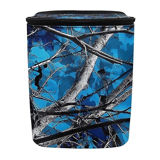 Blue Camo Hunting Car Trash Bin with Lid Car Trash Can Bags Hanging Auto Garbage Bin Storage Bag for Women Men