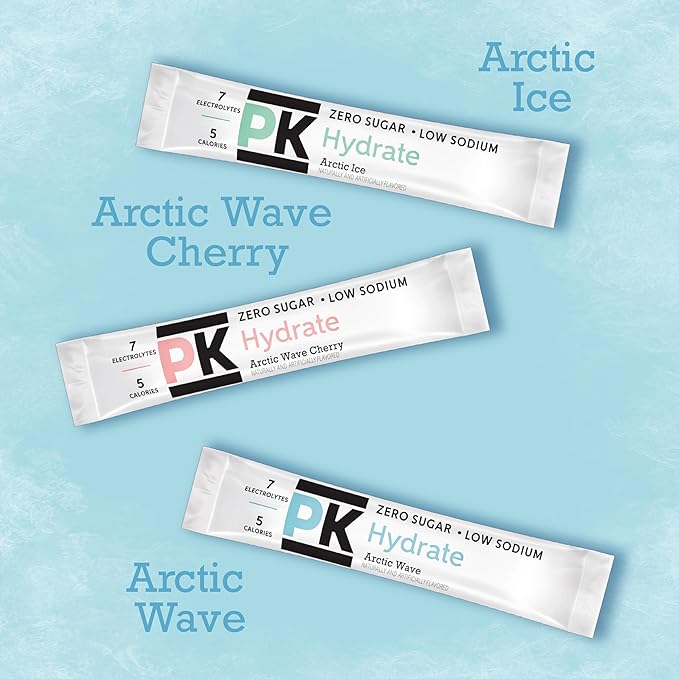 Pure Kick Arctic Variety pack Singles to Go Powdered Drink Mix, Arctic Wave, Arctic Wave Cherry, Arctic Ice, 40 Count Packets