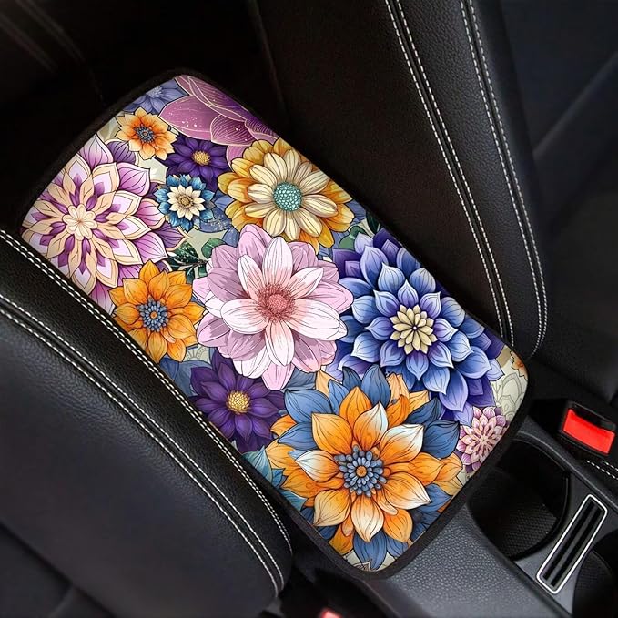 Biyejit Car Center Console Armrest Cushion Cover Pad Car Interior Decor Accessories Universal Fit for Sedan, Truck, SUV