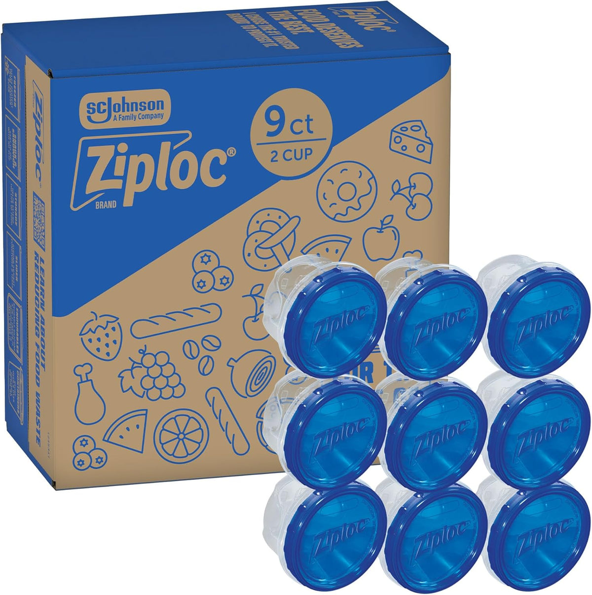 Ziploc Twist 'n Loc Food Storage Meal Prep Containers Variety Pack, 9 Count