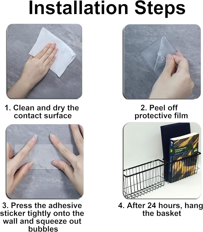 3 Pack Cabinet Door Organizer, Foil and Plastic Wrap Organizer, Wall Mounted Kitchen Organizers and Storage Wire Basket, Pantry Door Storage Kitchen Wrap, Black