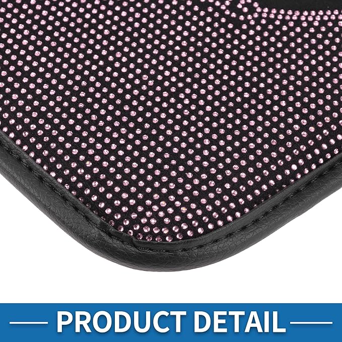 Car Armrest Cushion Pad Non-slip 12.20"x8.66" Suede Pink,Black Center Console Lid