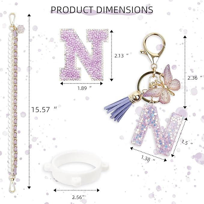 Letter Handle Strap Accessories with Cute Initial Charm Compatible with Owala Water Bottle 24oz 32oz 40oz Owala Kids