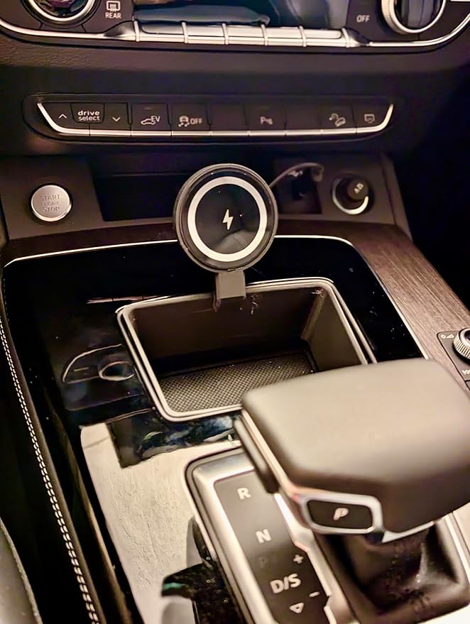 Phone Charger Mount for Audi Q5 / SQ5 / A5 B9.5 (2020+), Compatible iPhone and Android.