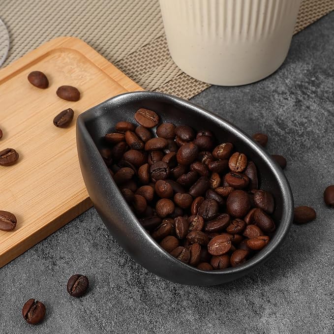 Coffee Bean Dosing Cup Ceramic Single Dosing Tray Espresso Bean Weighing Bowls Dose Coffee Measuring Container Tea Storage Tray for Beans Loose Leaf Tea Dose Vessel