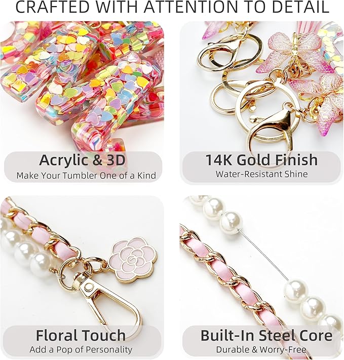 Letter Handle Strap Accessories with Cute Initial Charm Compatible with Owala Water Bottle 24oz 32oz 40oz Owala Kids