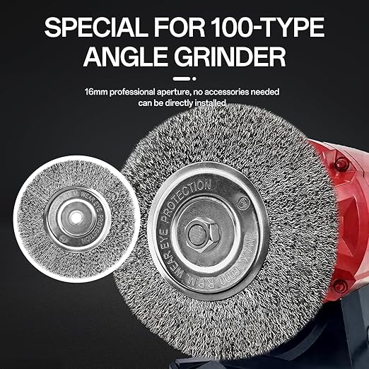 YKLP 6 Inch Wire Wheel Brush for Bench Grinder Grinding Wheel,Coarse Crimped Steel Wire 0.012" with 1/2" & 5/8" Arbor for Rust Removal, Cleaning, Polishing,1PC