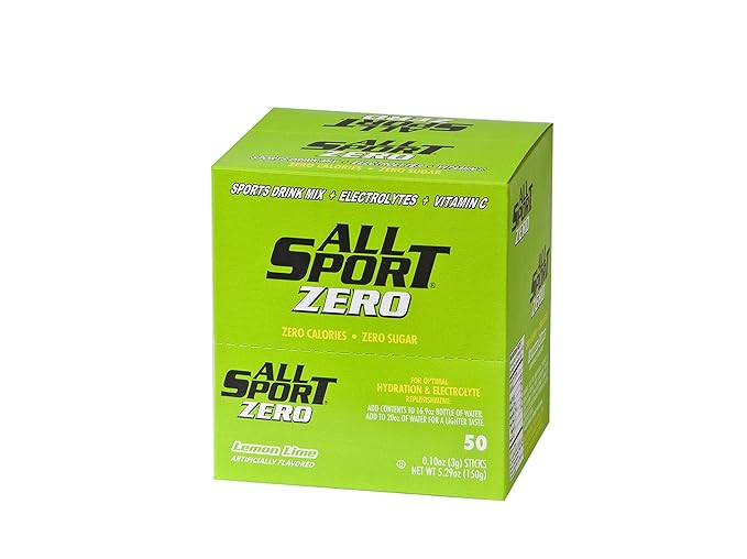All Sport Powder Hydration Sticks, Zero Calorie, Performance Electrolyte Drink Mix, Sugar Free, Lemon-Lime, 50 Ct box