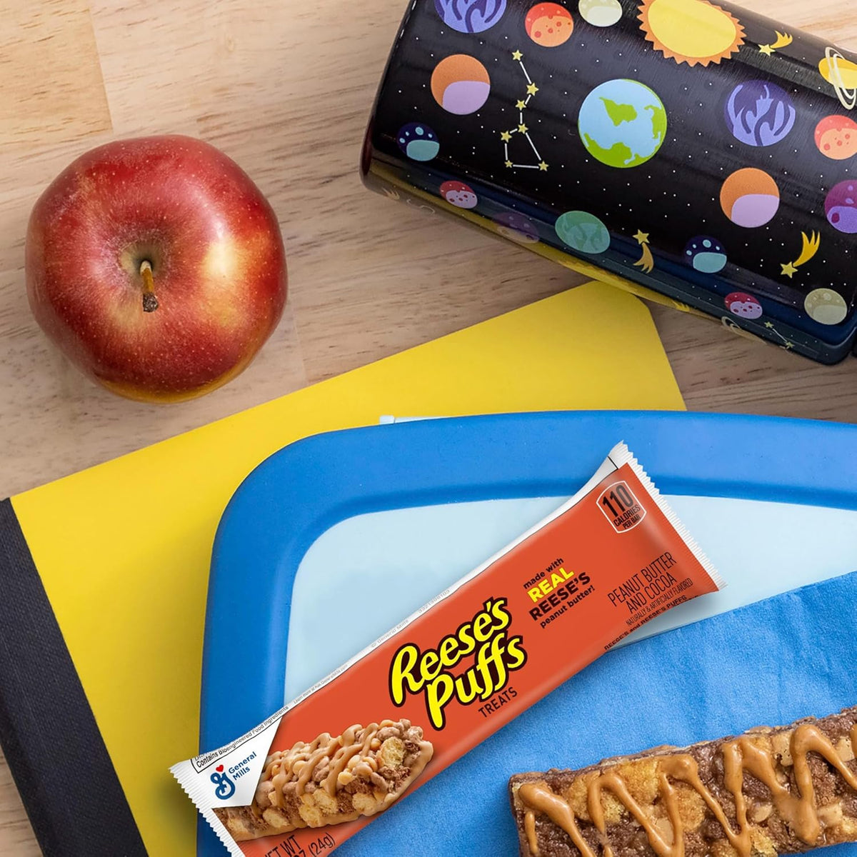 REESE'S Puffs Cereal Treat Bars, Peanut Butter and Cocoa, Snack Bars, Value Pack, 16 Ct, 13.6 oz
