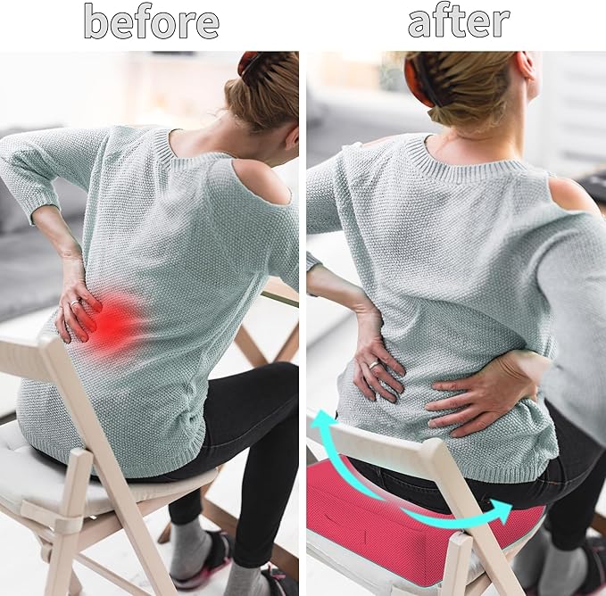 Height-Adjustable Seat Cushion-15.7x15.7x4.7inches Improved Model with Adjustable Height Breathable Nylon mesh Fabric Ergonomic Design Suitable for use in Cars, Offices, and Outdoors