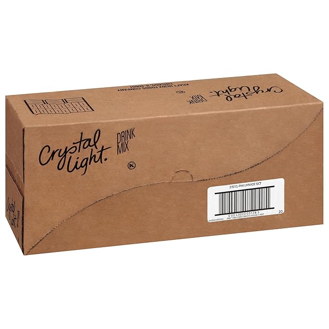 Crystal Light Drink Mix, 72 Pitcher Packets, for Flavorful Hydration and Shareable Refreshment, Pink Lemonade, Natural Flavor with other Natural Flavor, Zero Sugar, Low Calorie, 2.9 oz each box