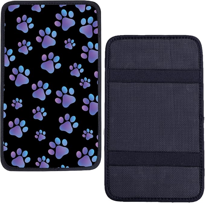 CREATCABIN Dog Paws Car Armrest Pad Auto Center Console Cover Waterproof Auto Armrest Cover Soft Center Console Pad Comfortable Car Accessories Interior for SUV Sedan Truck 12.6×7.5in