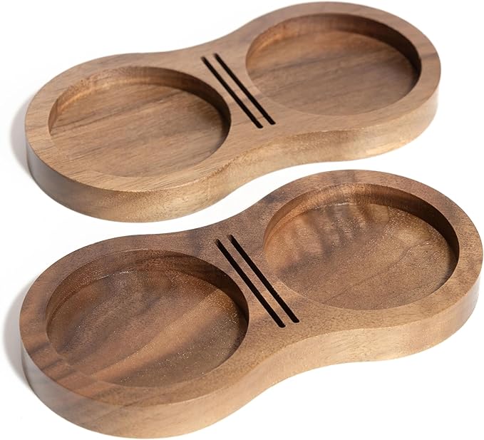 NEOUZA Coffee Tamper Stand Holder for Tamper, Distribution Tool, Puck Screen, Walnut Wood,51mm 53mm 58mm Universal