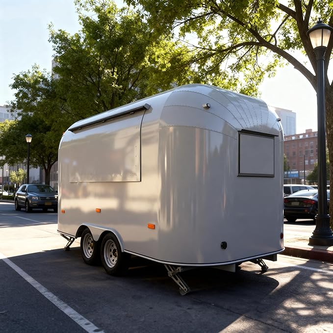 Food Truck Trailer & Hot Dog Cart - Commercial Mobile Kitchen for Coffee Business & Ice Cream Cart for Business Setup