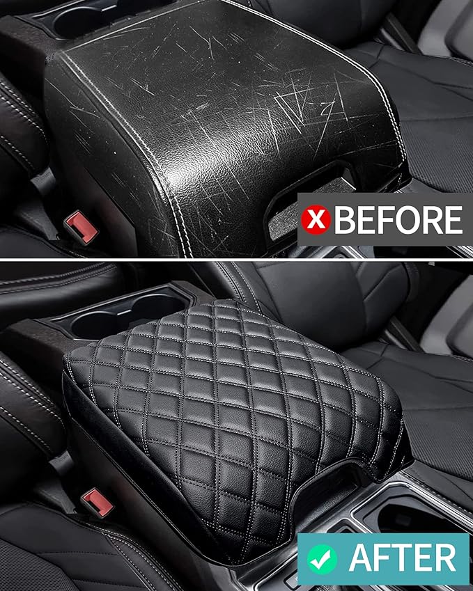 Carrep Center Console Cover Armrest Lid Cover Compatible with Ford F150 F250 F350 F450 Expedition Accessories 2015-2020, Arm Rest Cover Only for Bucket Seat Console (15-20 F150 Bucket SEAT)