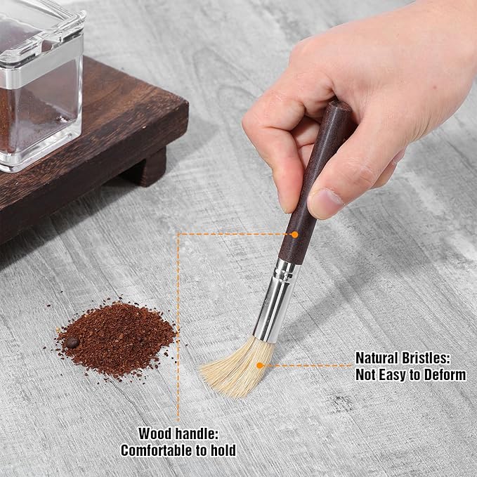 3PCS Coffee Grinder Cleaning Brush Set Espresso Machine Brush Cleaner Tool Espresso Brushes Accessories Cleaner Barista Brushes Machine Cleaning for Barista Home Kitchen Bean Grain Coffee