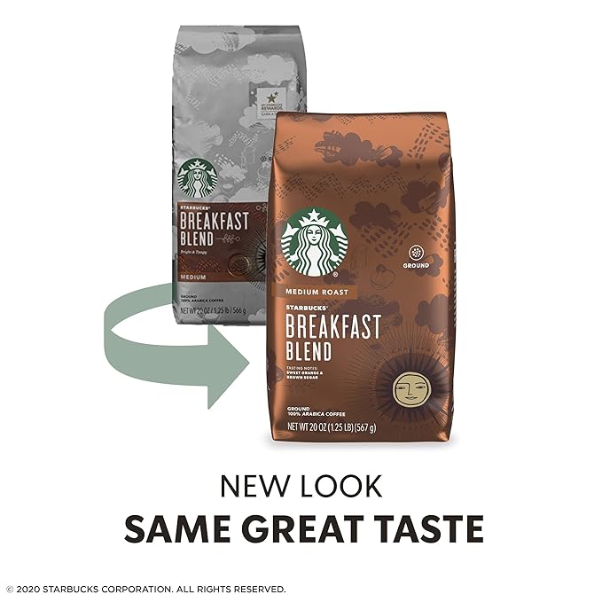 Starbucks Medium Roast Ground Coffee — Breakfast Blend — 100% Arabica — 1 bag (20 oz.)