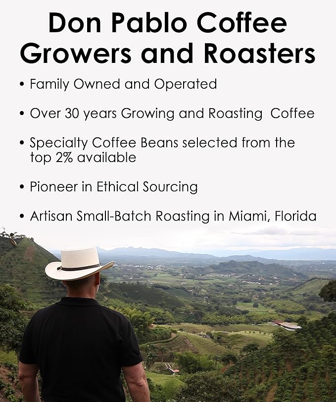 Don Pablo Gourmet Coffee - Signature Blend - Medium Dark Roast - Whole Bean Coffee - 100% Arabica Beans - Low Acidity and Non-GMO (80 Ounce, Original)